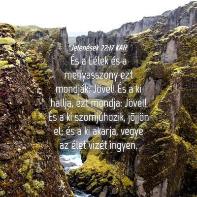 Picture 04 - Jelenések 22:17 KAR - És a Lélek és a menyasszony ezt mondják: - Bible Verse Picture