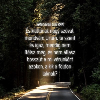 Picture 04 - Jelenések 6:10 KAR - És kiáltának nagy szóval, mondván: Uram, te - Bible Verse Picture