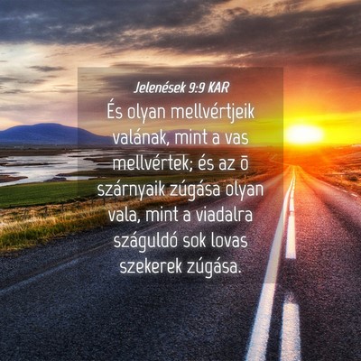 Picture 04 - Jelenések 9:9 KAR - És olyan mellvértjeik valának, mint a vas - Bible Verse Picture