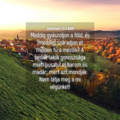 Picture 04 - Jeremiás 12:4 KAR - Meddig gyászoljon a föld, és [meddig] - Bible Verse Picture
