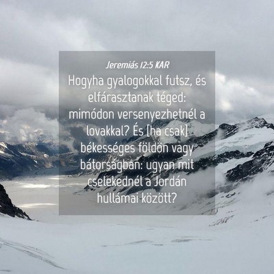 Picture 04 - Jeremiás 12:5 KAR - Hogyha gyalogokkal futsz, és elfárasztanak - Bible Verse Picture