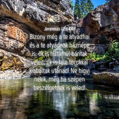 Picture 04 - Jeremiás 12:6 KAR - Bizony még a te atyádfiai és a te atyádnak - Bible Verse Picture
