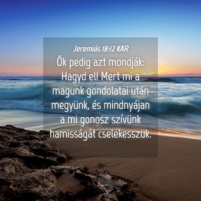 Picture 04 - Jeremiás 18:12 KAR - Õk pedig azt mondják: Hagyd el! Mert mi a - Bible Verse Picture