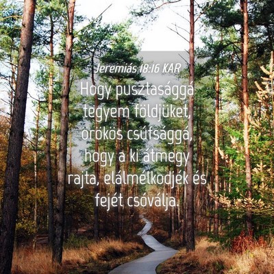Picture 04 - Jeremiás 18:16 KAR - Hogy pusztasággá tegyem földjüket, örökös - Bible Verse Picture