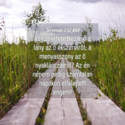 Picture 04 - Jeremiás 2:32 KAR - Vajjon elfelejtkezik-é a lány az õ - Bible Verse Picture