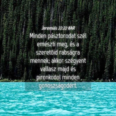 Picture 04 - Jeremiás 22:22 KAR - Minden pásztorodat szél emészti meg, és a - Bible Verse Picture
