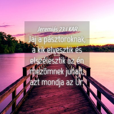 Picture 04 - Jeremiás 23:1 KAR - Jaj a pásztoroknak, a kik elvesztik és - Bible Verse Picture