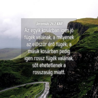 Picture 04 - Jeremiás 24:2 KAR - Az egyik kosárban igen jó fügék valának, a - Bible Verse Picture