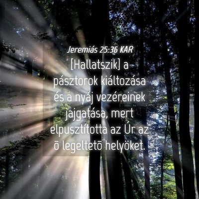Picture 04 - Jeremiás 25:36 KAR - [Hallatszik] a pásztorok kiáltozása és a - Bible Verse Picture