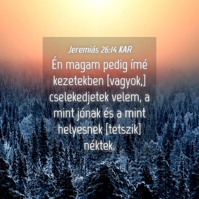 Picture 04 - Jeremiás 26:14 KAR - Én magam pedig ímé kezetekben [vagyok,] - Bible Verse Picture
