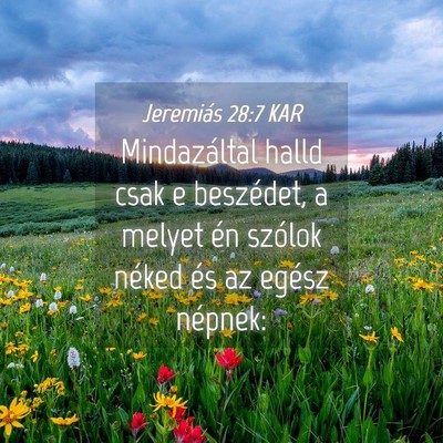 Picture 04 - Jeremiás 28:7 KAR - Mindazáltal halld csak e beszédet, a melyet én - Bible Verse Picture