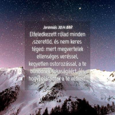 Picture 04 - Jeremiás 30:14 KAR - Elfeledkezett rólad minden szeretõd, és nem - Bible Verse Picture