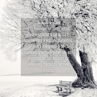 Picture 04 - Jeremiás 31:16 KAR - Ezt mondja az Úr: Tartsd vissza szódat a - Bible Verse Picture