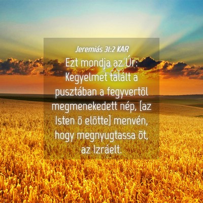 Picture 04 - Jeremiás 31:2 KAR - Ezt mondja az Úr: Kegyelmet talált a pusztában - Bible Verse Picture