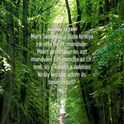 Picture 04 - Jeremiás 32:3 KAR - Mert Sedékiás, a Júda királya záratta be - Bible Verse Picture