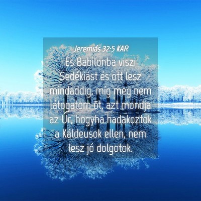 Picture 04 - Jeremiás 32:5 KAR - És Babilonba viszi Sedékiást és ott lesz - Bible Verse Picture