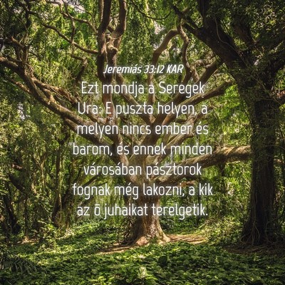 Picture 04 - Jeremiás 33:12 KAR - Ezt mondja a Seregek Ura: E puszta helyen, a - Bible Verse Picture
