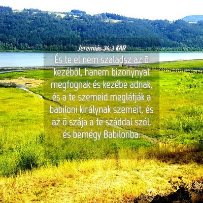 Picture 04 - Jeremiás 34:3 KAR - És te el nem szaladsz az õ kezébõl, hanem - Bible Verse Picture