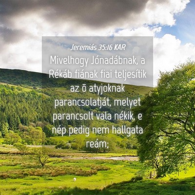 Picture 04 - Jeremiás 35:16 KAR - Mivelhogy Jónadábnak, a Rékáb fiának fiai - Bible Verse Picture