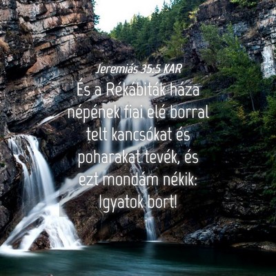Picture 04 - Jeremiás 35:5 KAR - És a Rékábiták háza népének fiai elé - Bible Verse Picture