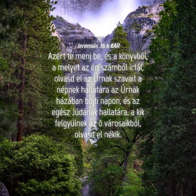 Picture 04 - Jeremiás 36:6 KAR - Azért te menj be, és a könyvbõl, a melyet az - Bible Verse Picture