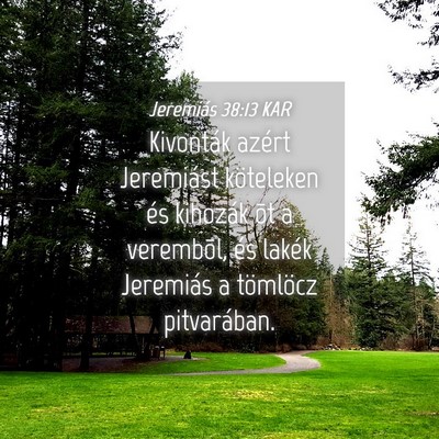 Picture 04 - Jeremiás 38:13 KAR - Kivonták azért Jeremiást köteleken és - Bible Verse Picture