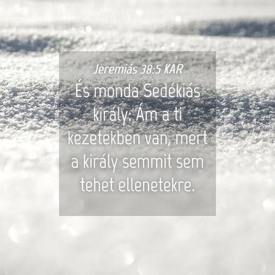 Picture 04 - Jeremiás 38:5 KAR - És monda Sedékiás király: Ám a ti kezetekben - Bible Verse Picture