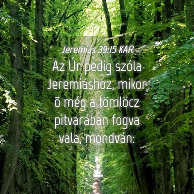 Picture 04 - Jeremiás 39:15 KAR - Az Úr pedig szóla Jeremiáshoz, mikor õ még a - Bible Verse Picture