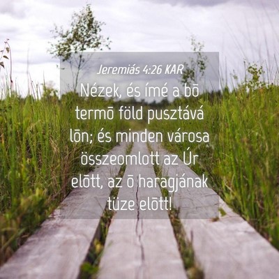 Picture 04 - Jeremiás 4:26 KAR - Nézek, és ímé a bõ termõ föld pusztává - Bible Verse Picture