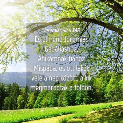 Picture 04 - Jeremiás 40:6 KAR - És elméne Jeremiás Gedáliáshoz, Ahikámnak - Bible Verse Picture