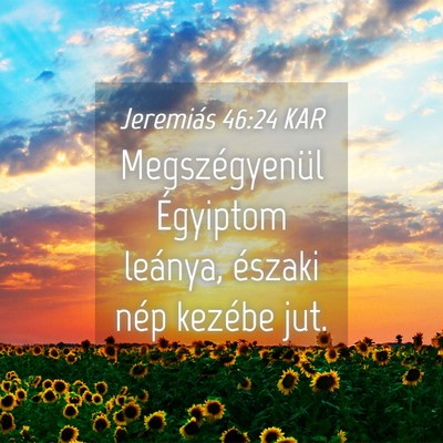 Picture 04 - Jeremiás 46:24 KAR - Megszégyenül Égyiptom leánya, északi nép - Bible Verse Picture