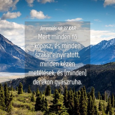 Picture 04 - Jeremiás 48:37 KAR - Mert minden fõ kopasz, és minden szakál - Bible Verse Picture