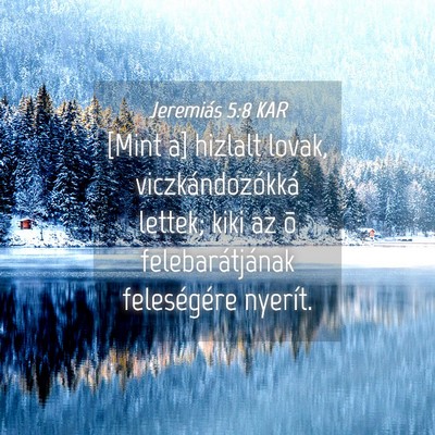Picture 04 - Jeremiás 5:8 KAR - [Mint a] hizlalt lovak, viczkándozókká lettek; - Bible Verse Picture
