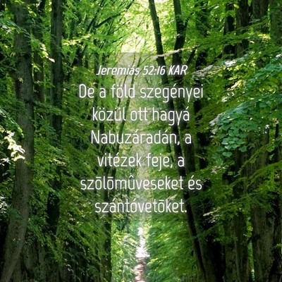 Picture 04 - Jeremiás 52:16 KAR - De a föld szegényei közül ott hagyá - Bible Verse Picture