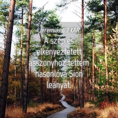 Picture 04 - Jeremiás 6:2 KAR - A szép és elkényeztetett asszonyhoz tettem - Bible Verse Picture