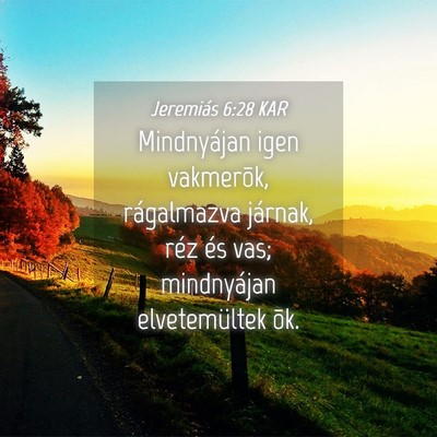 Picture 04 - Jeremiás 6:28 KAR - Mindnyájan igen vakmerõk, rágalmazva járnak, - Bible Verse Picture