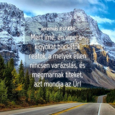 Picture 04 - Jeremiás 8:17 KAR - Mert ímé, én vipera-kígyókat bocsátok - Bible Verse Picture