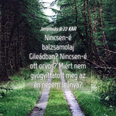 Picture 04 - Jeremiás 8:22 KAR - Nincsen-é balzsamolaj Gileádban? Nincsen-é ott - Bible Verse Picture