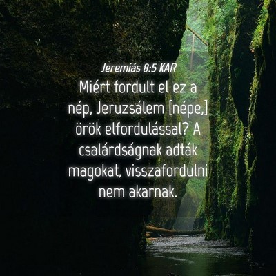 Picture 04 - Jeremiás 8:5 KAR - Miért fordult el ez a nép, Jeruzsálem [népe,] - Bible Verse Picture