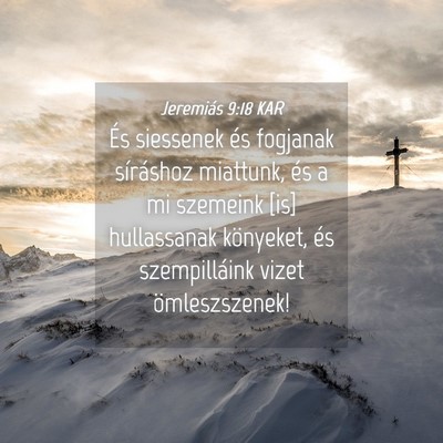 Picture 04 - Jeremiás 9:18 KAR - És siessenek és fogjanak síráshoz miattunk, - Bible Verse Picture