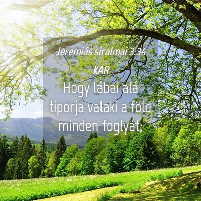 Picture 04 - Jeremiás siralmai 3:34 KAR - Hogy lábai alá tiporja valaki a föld minden - Bible Verse Picture