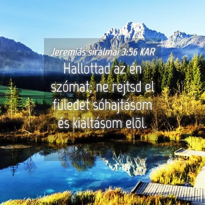 Picture 04 - Jeremiás siralmai 3:56 KAR - Hallottad az én szómat; ne rejtsd el füledet - Bible Verse Picture