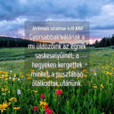 Picture 04 - Jeremiás siralmai 4:19 KAR - Gyorsabbak valának a mi üldözõink az égnek - Bible Verse Picture