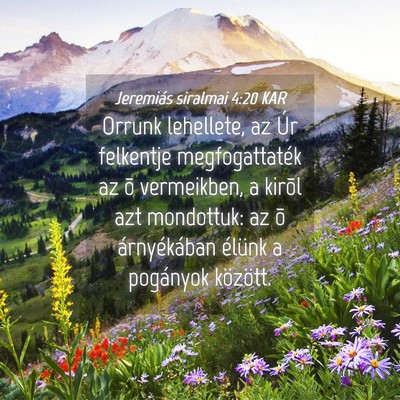Picture 04 - Jeremiás siralmai 4:20 KAR - Orrunk lehellete, az Úr felkentje megfogattaték - Bible Verse Picture