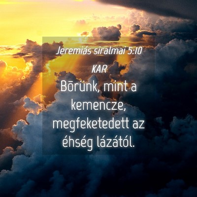 Picture 04 - Jeremiás siralmai 5:10 KAR - Bõrünk, mint a kemencze, megfeketedett az - Bible Verse Picture