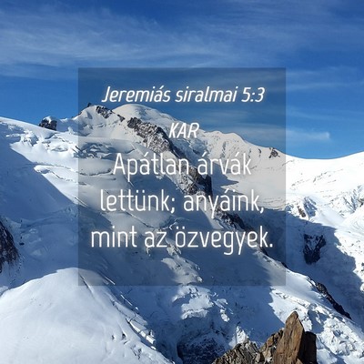 Picture 04 - Jeremiás siralmai 5:3 KAR - Apátlan árvák lettünk; anyáink, mint az - Bible Verse Picture