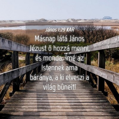 Picture 04 - János 1:29 KAR - Másnap látá János Jézust õ hozzá menni, - Bible Verse Picture