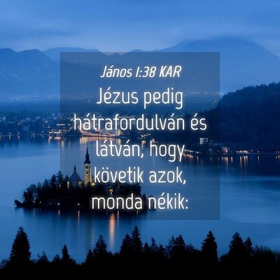 Picture 04 - János 1:38 KAR - Jézus pedig hátrafordulván és látván, hogy - Bible Verse Picture