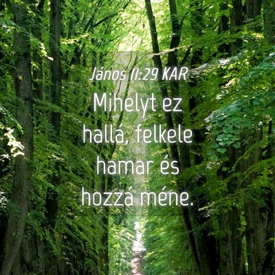 Picture 04 - János 11:29 KAR - Mihelyt ez hallá, felkele hamar és hozzá - Bible Verse Picture