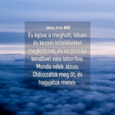 Picture 04 - János 11:44 KAR - És kijöve a megholt, lábain és kezein - Bible Verse Picture